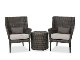 Three Piece Patio Chair And Ottoman Set In Dark Gray Mathis Brothers Furniture In 2020 Chair And Ottoman Set Chair And Ottoman Ottoman Set