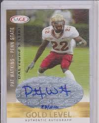 Amazon.com: 2006 Sage Gold Level Pat Watkins Penn State/Florida Seminoles  83/200 Autographed Insert Football Card #A-51 : Collectibles & Fine Art
