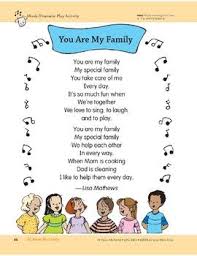 All About My Family Outdoor Activity Song And Dramatic Play Family Poems For Kids Family Activities Preschool Preschool Family