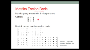 Kolom pertama adalah kolom paling kiri yang tidak seluruhnya. Aljabar Linear Matriks Eselon Baris Tereduksi Dan Matriks Eselon Youtube