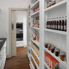 They can also be designed with their own window, skylight or a small television. Narrow Walk In Pantry Design Ideas