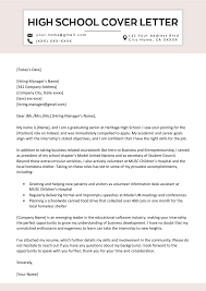 High School Student Cover Letter Sample Writing Tips