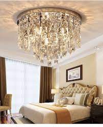 Crystal flush mount lights : Contemporary Round Crystal Chandelier Flush Mount Ceiling Lights Crystal Chandelier Living Room Ceiling Lights Chandelier In Living Room