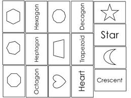 How to print black and white geometric shapes? Miniature Shape Matching Flash Cards Preschool Basic Shapes Activity