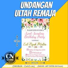 Koleksi contoh desain kartu ucapan ulang tahun menarik yang siap digunakan kapan saja. Undangan Ulang Tahun Remaja Ultah Remaja Shopee Indonesia