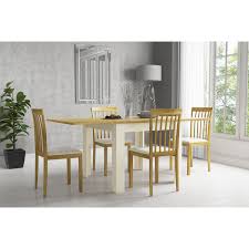 Try our decor ideas, such as exposed brickwork and distressed textures. Cream Flip Top Dining Table With Oak Top 4 Dining Chairs New Town Furniture123