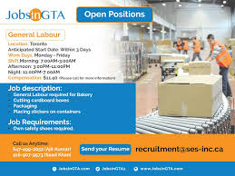 Hiring General Labor Bakery Urgently Required Jobs In Canada Job In Canada Jobs In Toronto Toronto Ontario Brampton Mississ Job Posting Toronto Job