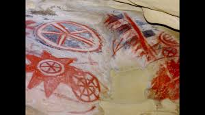 The smooth and irregularly shaped shallow sandstone cave contains numerous drawings apparently depicting the chumash cosmology and other subjects created in mineral. Painted Cave Chumash Pictographs Of Santa Barbara California Youtube