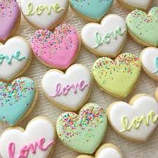 Love Heart Themed Cookies By Bluesugarcookieco Decorated With Pastel Colors Frosting Add Valentine Sugar Cookies Valentine Cookies Valentines Day Cookies
