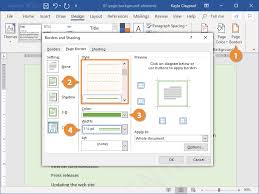 You can see a list of theme borders. How To Change Background Color In Word Customguide
