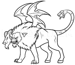 Chimera painter is a demo that lets you run wild by drawing out creature shapes that become fully fleshed out by our creaturegan machine learning model, which was trained on. Drawing A Chimera Step By Step Coloring Page Trace Drawing
