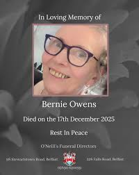 It is with deep regret that we announce the passing of Bernadette (Bernie)  Owens (nee Butler) R.I.P. Bernie died peacefully at Hospital