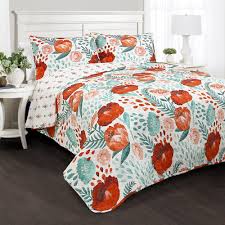 You should look at your bedroom as a sleep sanctuary; Poppy Garden Quilt 3 Piece Set Lush Decor Www Lushdecor Com