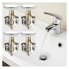 Kitchen and bathroom sinks are connected to a home's but because the drainpipe exits at a higher level than the curved portion of the pipe, some water the trap is connected to the sink drain's tailpiece and the drainpipe with threaded couplings. Lohomeus 4 Pieces Of1 38 Wash Basin Bounce Drain Filter Pop Up Bathroom Sink Drain Stopper Wayfair