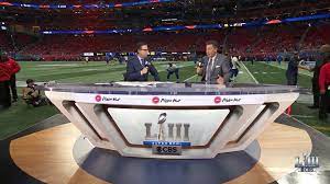 Cbs S Super Bowl Sets Look To Stadium Eye Logo For Design Cues Newscaststudio In 2021 Tv Set Design Stadium Design Super Bowl