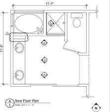 With this plan, you commit to the idea of one plumbing wall, but then extend the bathroom (and hopefully widen it) a bit. 7 Bathrooms That Prove You Can Fit It All Into 100 Square Feet