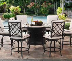 Wilson Fisher Grandview Round High Dining Fire Pit Table 54 Fire Pit Table Luxury Seating Patio Dining Set