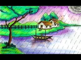 Youtube Rainy Season Nature Drawing Drawings
