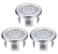 Uxcell 3 Pack 24mm Sink Trim Overflow Cover Ring Hole Insert in Round Cap,  Silver
