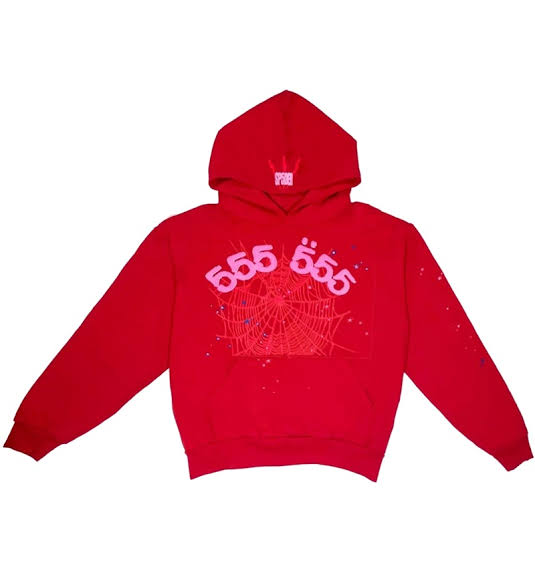 Sp5der Worldwide Red 555 Hoodie, AI generated