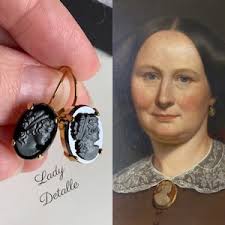 Buy Victorian-style Hand Dangle Earrings With Vintage Mourning Beads Online  in India