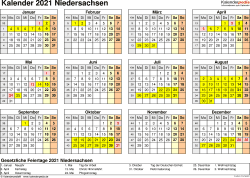 Download the 2021 editable and printable annual calendar with the usa holiday template in doc. Kalender 2021 Niedersachsen Ferien Feiertage Pdf Vorlagen