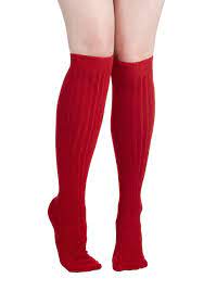 Basically Amazing Socks In Scarlet The Perfect Accompaniment To All Your Tall Boots Patterned Tight Pink Knee High Socks Red Knee High Socks Winter Stockings
