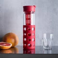 Ksp Flavour Up Glass Water Bottle With Infuser Red Glass Water Bottle Infused Water Bottle Water Bottle
