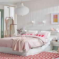 Nordli Cadre De Lit Rangement Tete De Lit Blanc 140x200 Cm Ikea Cama Con Cajones Cabeceras De Cama Camas
