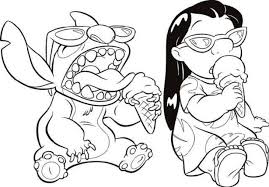 Lilo And Stitch Eating Ice Cream Coloring Page To Print Out Letscolorit Com Lilo Y Stitch Dibujo Dibujo De Stich Osos Para Dibujar