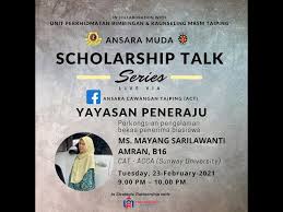 Yayasan peneraju pendidikan bumiputera (yayasan peneraju) merupakan satu inisiatif untuk mengukuhkan pembinaan keupayaan bumiputera secara sejagat dan berterusan. Ansara Muda Scholarship Talk Series Yayasan Peneraju Litetube