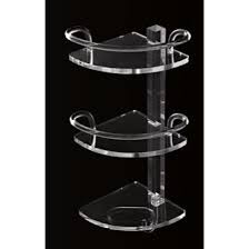 Corner bathroom shelf in matte black with 10 reviews. Bathroom Shelf Plexiglass Triple Corner Bathroom Shelf With Rails And Hook Toscanaluce L004 Tr Glass Bathroom Shelves Shower Caddy Nameeks