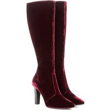 Saint Laurent Lily 95 Velvet Boots 995 Liked On Polyvore Featuring Shoes Boots Red Yves Saint Lauren Velvet Shoes Velvet Boots Yves Saint Laurent Shoes