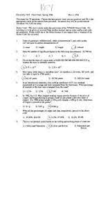 Check spelling or type a new query. Final Exam Answer Key Introduction To Chemistry Chem 1015 Docsity