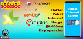 Sama seperti provider lain, xl axiata juga menyediakan paket internet unlimited yang dapat anda nikmati mulai dari rp. Daftar Paket Kuota Internet Harga 50 Ribuan Semua Operator Www Arie Pro