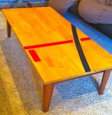 Hanover foosball coffee table with telescopic rods and counterbalanced players, red. 1960s Era Ymca Basketball Floor Transformed Into A Coffee Table By Matthew T Smith Lumberjocks Com Woodworking Community