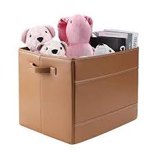 These sleek storage cubes are crafted of sleek and luxurious faux leather and are ideal for use in bedrooms, bathrooms, child's rooms, craft rooms, offices, classrooms, and more. Yoweenton Faux Leather Organizers Foldable Cube Storage Basket Bin Box With Handle For Magazines Books Newspapers 18x10x10inch Brown Buy Online In Bahamas At Bahamas Desertcart Com Productid 180778205