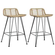 Ronde famille galettes de chaises comptoir galette chaise. Wei Chaises De Bar 2 Pcs Rotin Naturel 0 Chaise Bar Tabouret De Bar Chaise De Comptoir