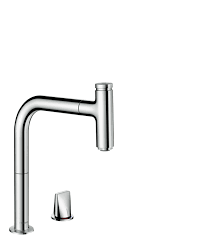 The mixer taps are excellent in maintaining the style and sleek look of your kitchen while giving you effective control over the temperature of the water. Hansgrohe Kitchen Mixers Metris Select M71 2 Hole Single Lever Kitchen Mixer 200 Eco Pull Out Spout 1jet Sbox 73825000