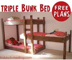 Build A Bed Free Plans For Triple Bunk Beds Diy Bunk Bed Bunk Bed Plans Bunk Bed Designs