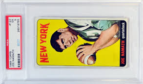 Oddly, though he was still playing, he did not appear on any cards from 1974 to 1977. 1965 Topps Joe Namath Rookie Card Jan 03 2018 Saco River Auction In Me