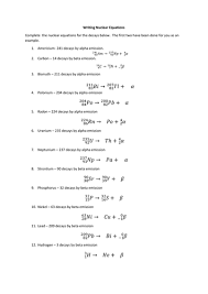 This matlab code will calculate the activity or number of atoms in a given time until they reach their final state. Worksheet Decay Equations Teaching Resources