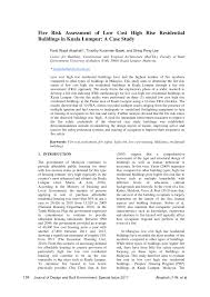 These legal instruments stipulate the procedures for building plans approval and other means of development and construction control. Pdf Fire Risk Assessment Of Low Cost High Rise Residential Buildings In Kuala Lumpur A Case Study