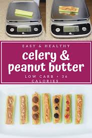 For A Tasty Low Calorie Low Carb Quick Snack Try Celery And Peanut Butter With 14 Calories In 2021 Low Calorie Peanut Butter No Calorie Snacks Peanut Butter Snacks