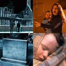 On the 31st October 1981, Voldemort murders James and Lily Potter at  Godric's Hollow but due to Lily's sacrifice, is defeated for the first time  when he fails to murder Harry Potter.