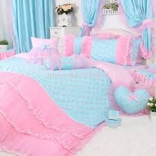 Swap out that tired bedding for a set like this. Pastel Pink Pastel Blue Fairy Kei Kawaii Bedroom Kawaii Bedroom Pink Bedroom For Girls Blue Bedding Sets