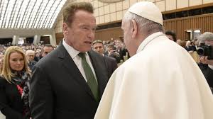 I told you i'd be back. Pope Francis Meets Arnold Schwarzenegger Video Abc News