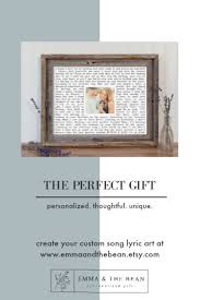 Framed Wedding Song Lyrics Custom Song Lyrics With Photo Print Wedding Gift Paper Anniversary Song Lyric Gift Ideas Lyric Gift Wedding Frames