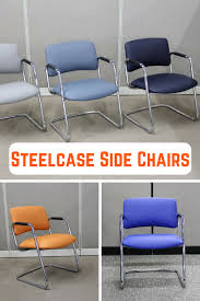 Steelcase Side Chairs These Sled Based Guest Chairs Were Refurbished In New Fabric Fresh Sustainabl Used Office Chairs Side Chairs Office Chairs For Sale