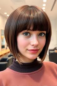 32 Sleek Bob Haircuts for a Chic and Polished Look : Classic  French-Inspired Bob with Blunt Bangs